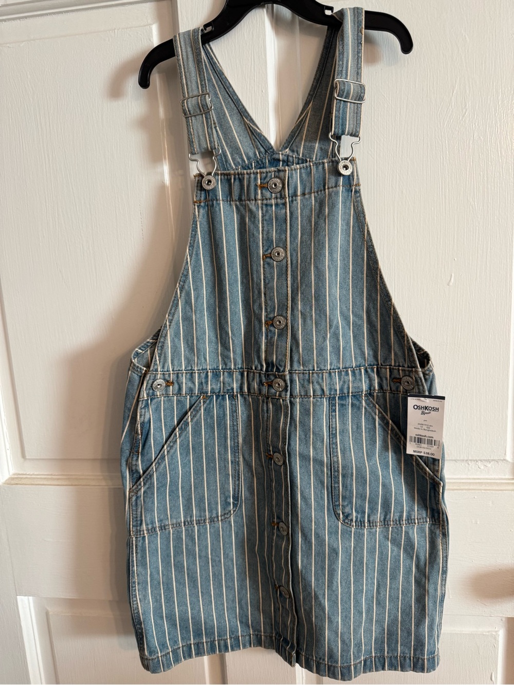 OshKosh B'gosh Light Blue Denim Pinstripe Overalls
